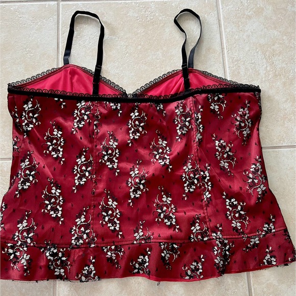 Torrid 4X Red & Black Embroidered Corset Satin and Lace, Velvet Straps - Picture 2 of 12